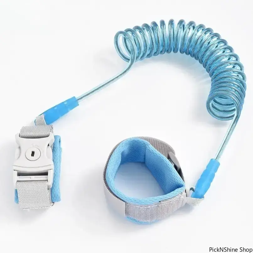 2m Synthetic Toddler Anti-Lost Wrist Link with Spring Rope - Lockable Cuff Child Safety Harness Leash, Parent-Child Travel Strap Prevents Getting Lost for Shopping, Outdoor Activities, 2M Spring Rope, Safety Gear, Keychain Add-On, Upgraded Toddler Harness
