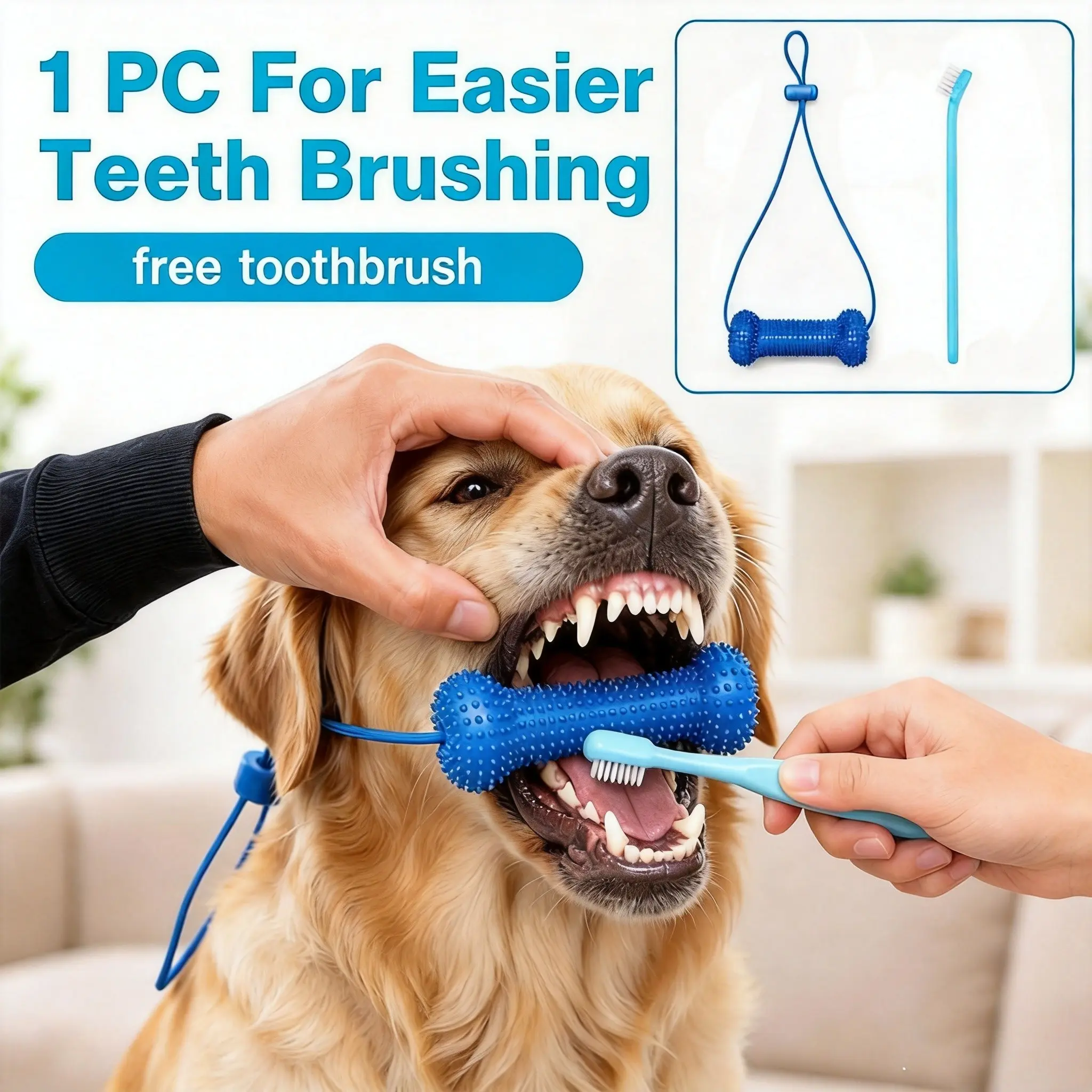 Dog Tooth Brushing Aid, Free Toothbrush Included, Soft Tpr Material, Ideal for Resistant Dogs, Promotes Dental Health, Perfect Dog Gift, Puppy Toothbrush