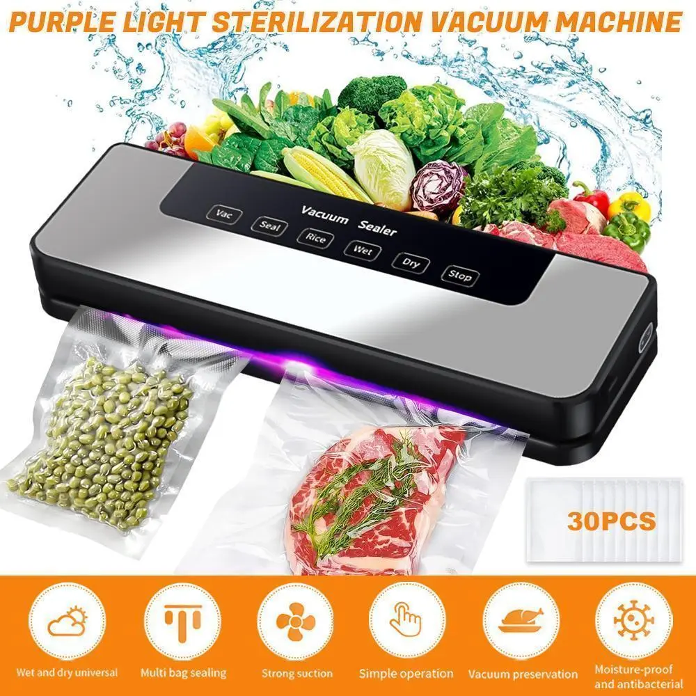 Automatic Vacuum Sealer Machine with 65kPa Power, Automatic Sealing System, 30cm Seal Width, External Hose, 30 Bags for Dry&Wet Food Storage, ABS Plastic Vacuum Packing Machine for Home Users#DealsForYouDays