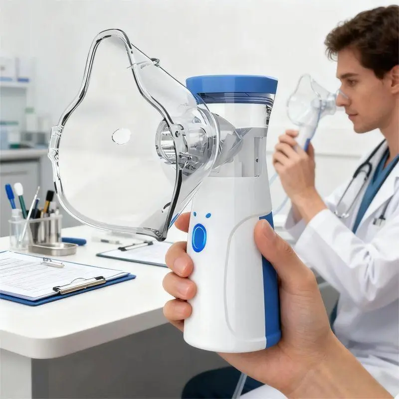 Nebulizer, Mesh Portable Handheld Nebulizer, Nebulizer Machine for Adults & Kids with Breathing Problems, Adjustable Nebulization Rate, Complete with Nebulizer Masks and USB Power Cord, Multi-Functional Respiratory Equipment & Portable Humidifier