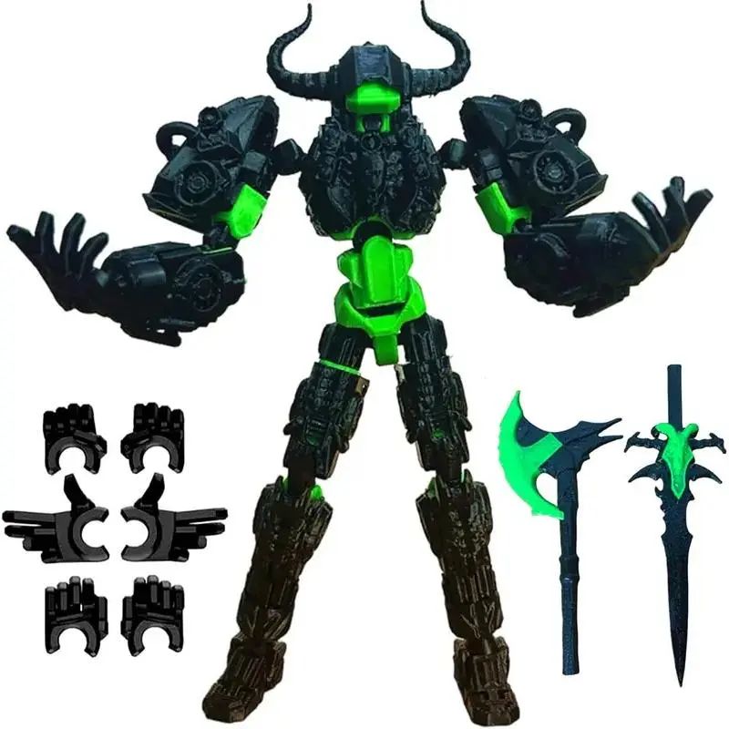 Titan 13 (T13) 3D Printed Plastic Action Figure - Pre-Assembled Multi-Jointed Robotics Model Kit, Full Articulation Robot for Toy & Figure Photography