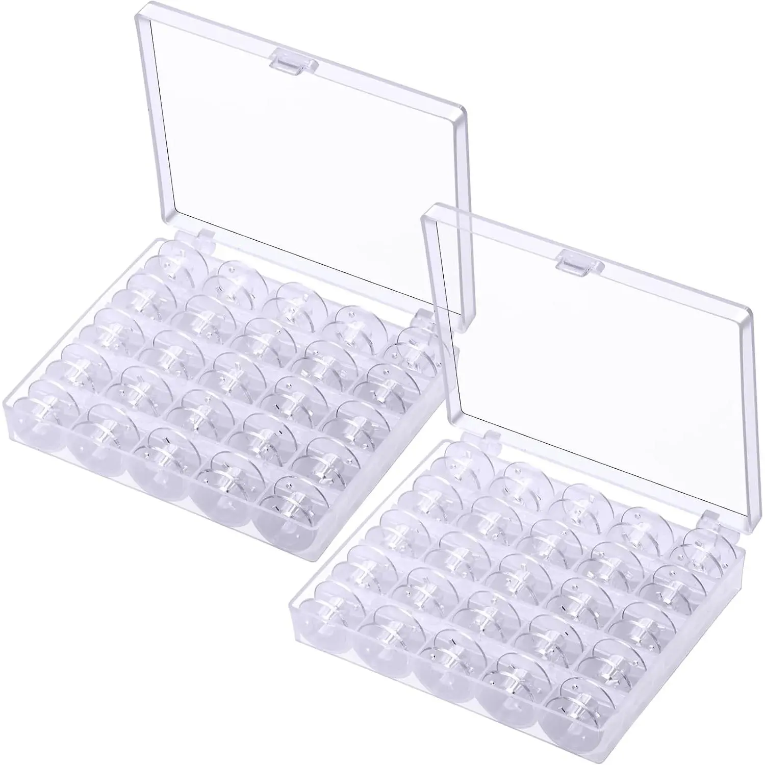 50 count bobbins for Sewing Machine- , Sa156 Bobbins, Bobbins Class 15, Sewing Accessories, Plastic Bobbin with Case(2 Box)
