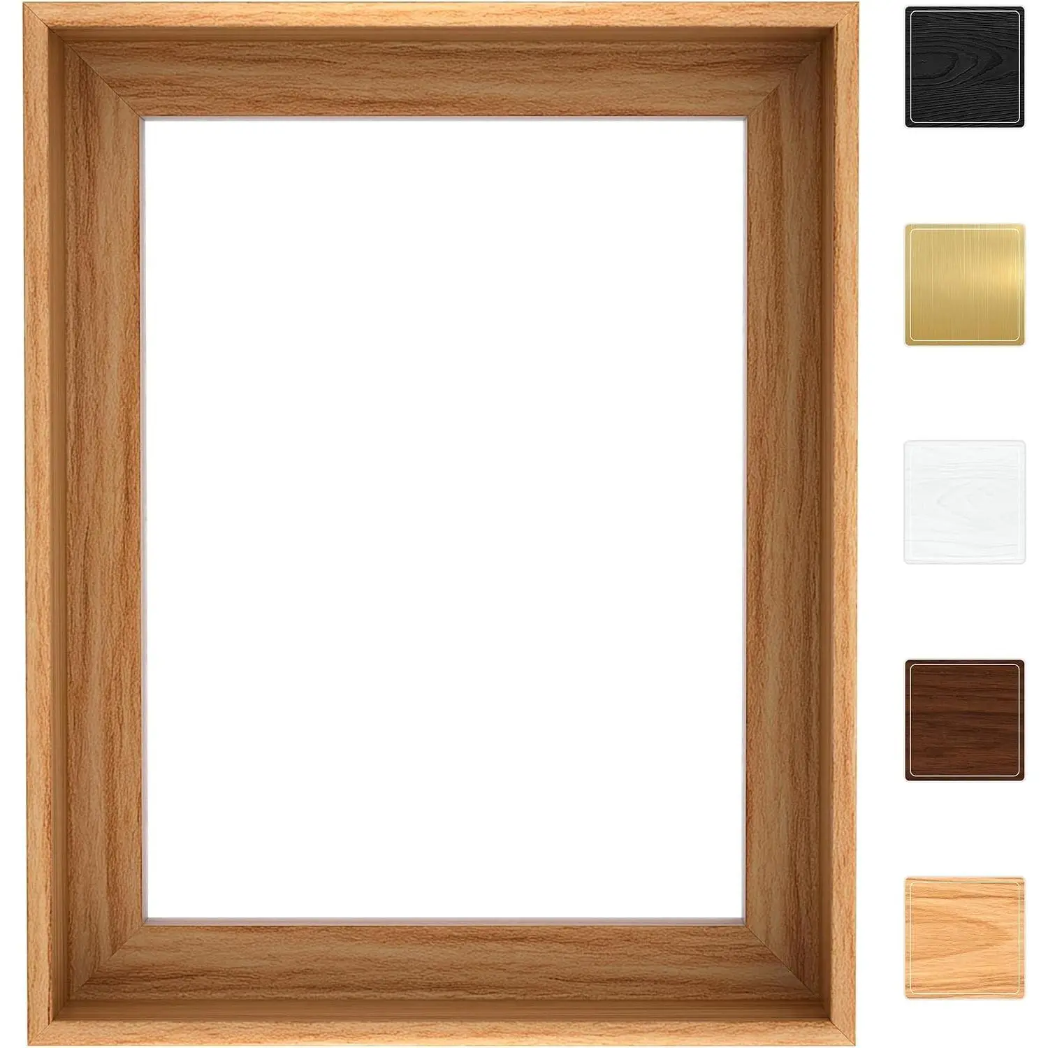 Canvas Floater Frame for Finished Canvas Art, 1.25" Deep Floating Shadow Gap Design, Modern Gallery Style Wall Decor, Hardware Included (Light Brown, 11x14)