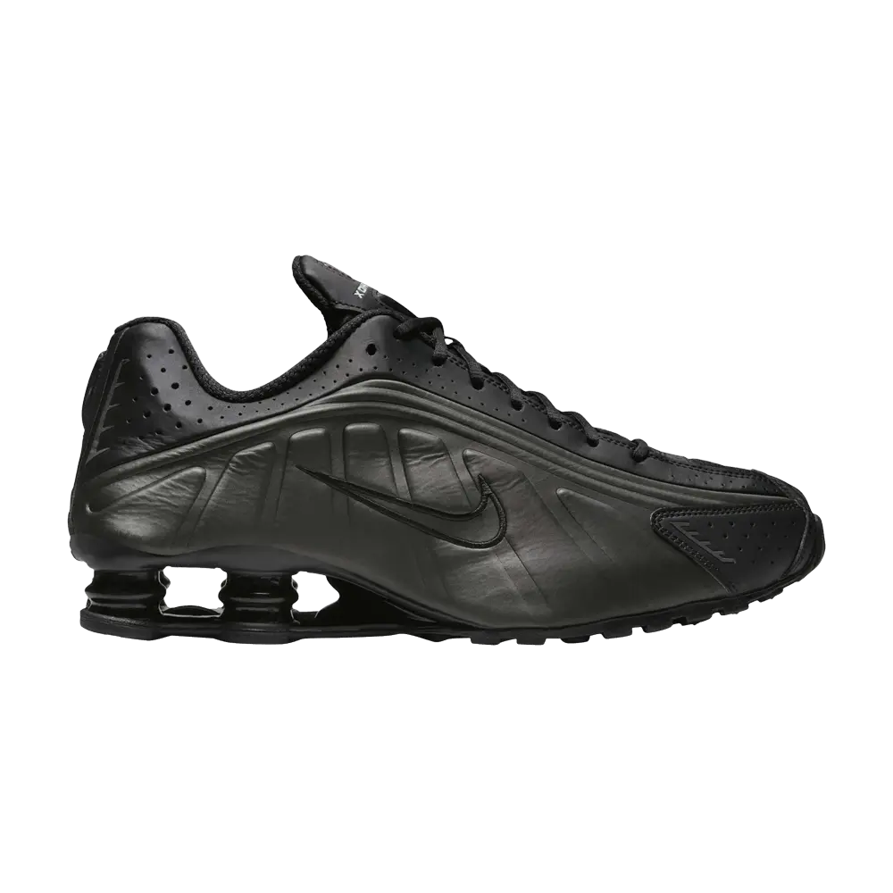 Nike Shox R4 'Triple Black' 2025 (Unisex) Black/Black/Bright Crimson/Black running shoes HQ1988 001