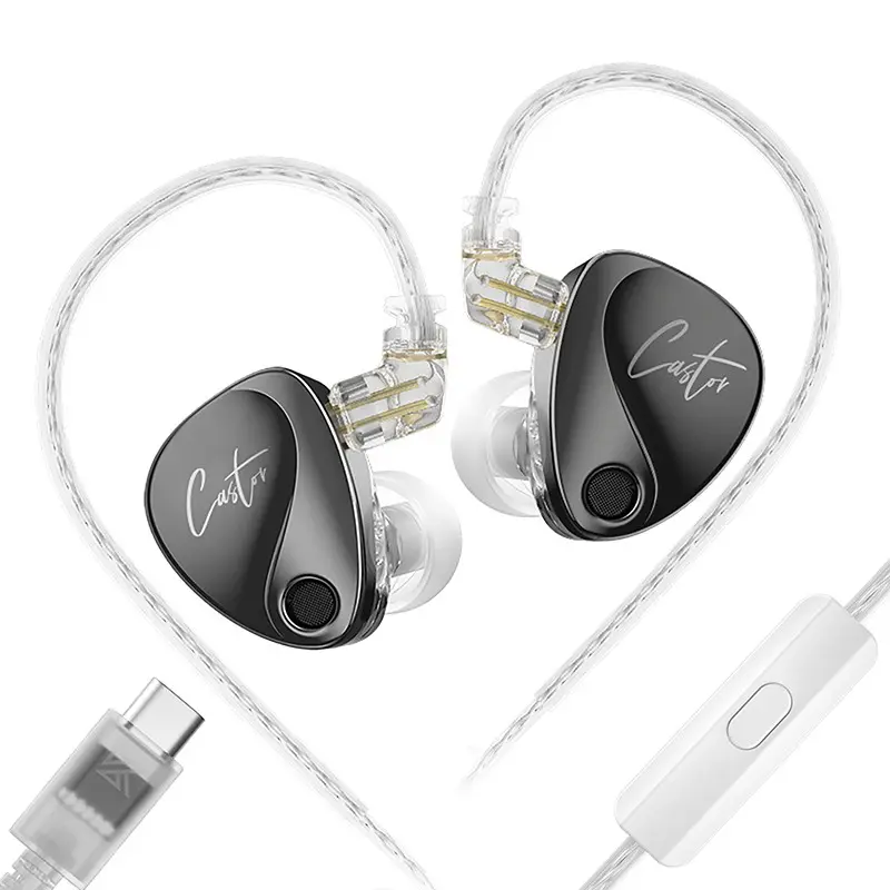 KZ Castor In-Ear Headphones, Dual Driver, 16 Sound Modes, 0.78mm 2pin Detachable Wired HiFi, Audiophile Earbuds, Target Tuning