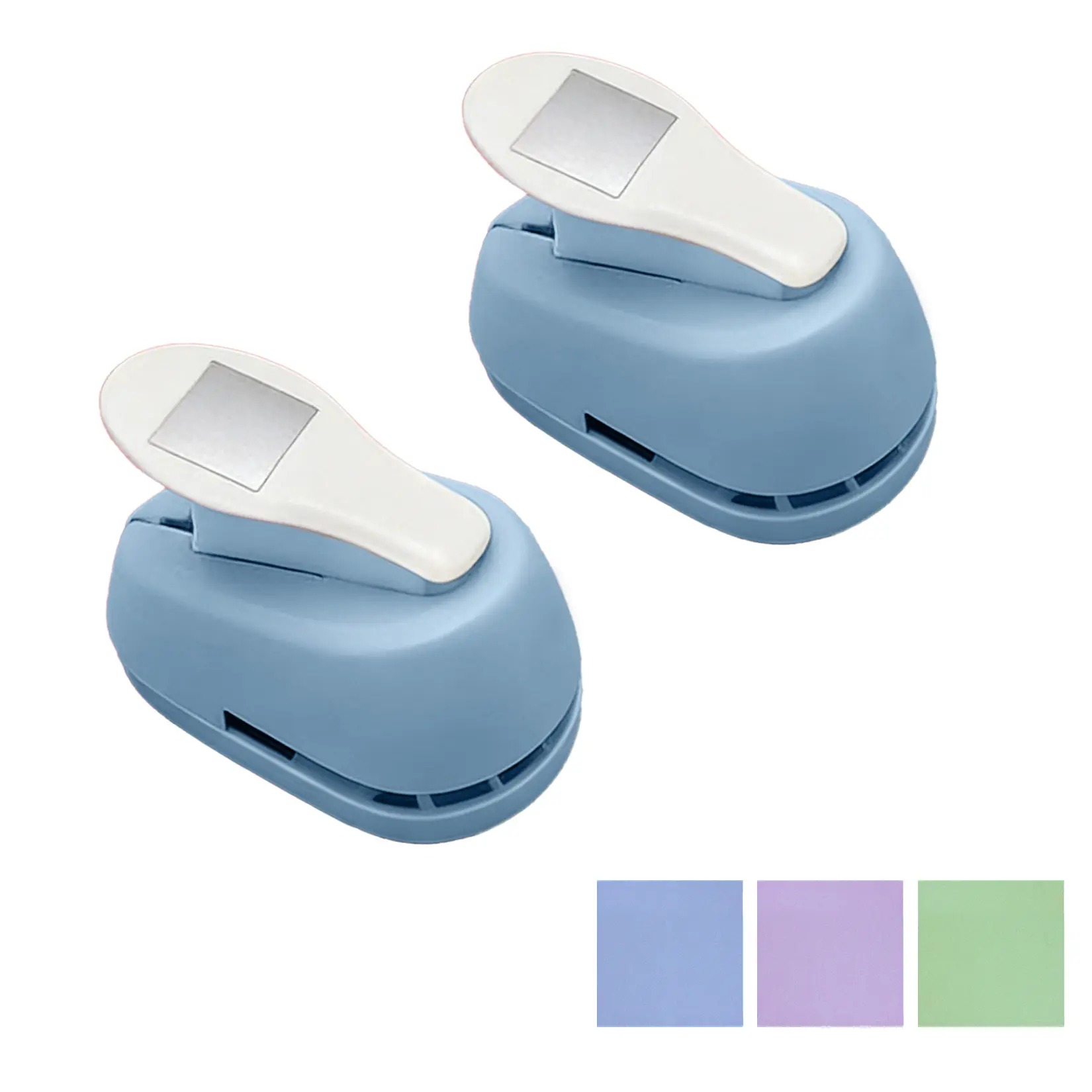 Beginner-Friendly Lockable Craft Hole Punch – 2pcs Square Shape, Superior Plastic & Stainless Steel, Portable DIY Tool for Scrapbooking, Greeting Cards, Gift Tags – Includes Rectangular Stamp