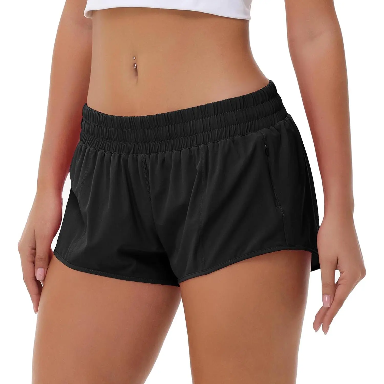 Lightweight Athletic Shorts for Women, Quick Dry Running Shorts with Zip Pocket and Liner Womens Gym Workout Shorts