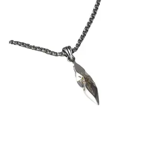 Vintage Wishing Stone Necklace Trendy Men's Personality Unisex Meteorite Color Block Pendant Men's Hip Hop Sweater Chain Accessory