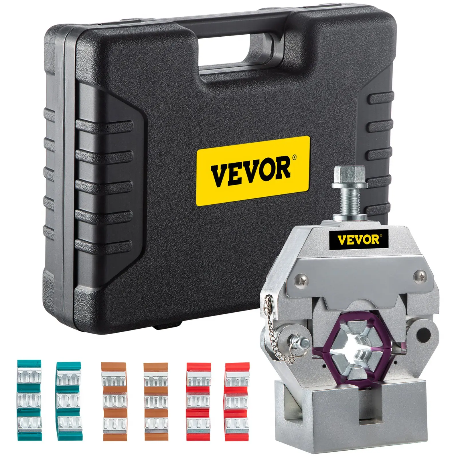 VEVOR Manually Operated AC Hose Crimper Hydra-Krimp 71550 Manual AC Hose Crimper Kit Air Conditioning Repair Handheld AC Hose Crimping Tool with 4 Dies