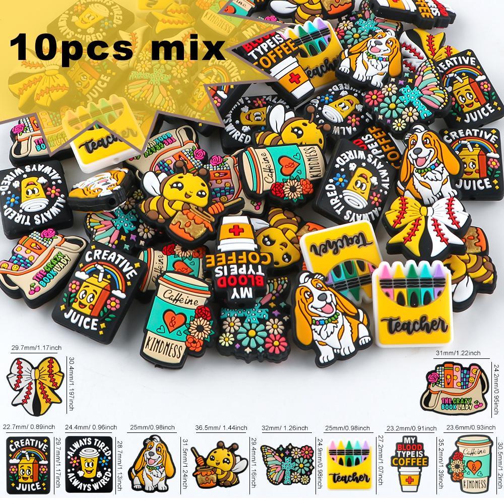 Mixed Color Round Beads, 10pcs DIY Jewelry Making Supplies for Bracelet & Necklace, DIY Jewelry Accessories for Women & Girls, Crafts Accessories, Beads Charms Accessories