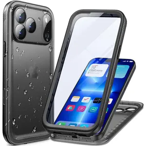 TOP Military IP68 Waterproof Case for iPhone 17 Pro Max - Heavy Duty 360 Shockproof Full Body with Screen Camera Protector Water Dust Drop Proof Hard Rugged Front Back Cover Black