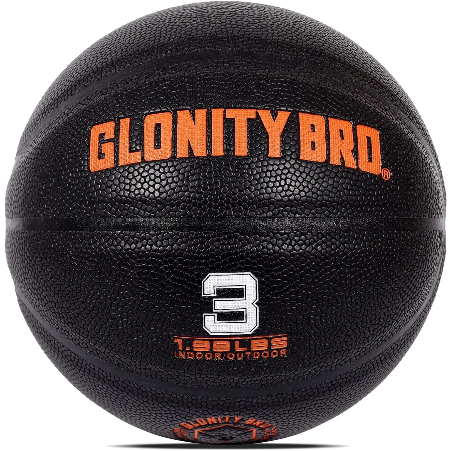 Weighted Training Basketball 22.2" Size 3 Black Small Heavy Training Ball Durable & Wear-and-Tear Resistant Dribbling Trainer for Indoor or Outdoor