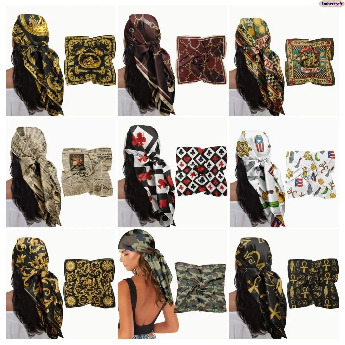 Women's Boho Style Shawl - Large Floral Print Square Scarf, Lightweight Soft Convertible Head Wrap, Scarf Style Accessory for Everyday Wear & Travel, All-Season Female Fashion Accessory