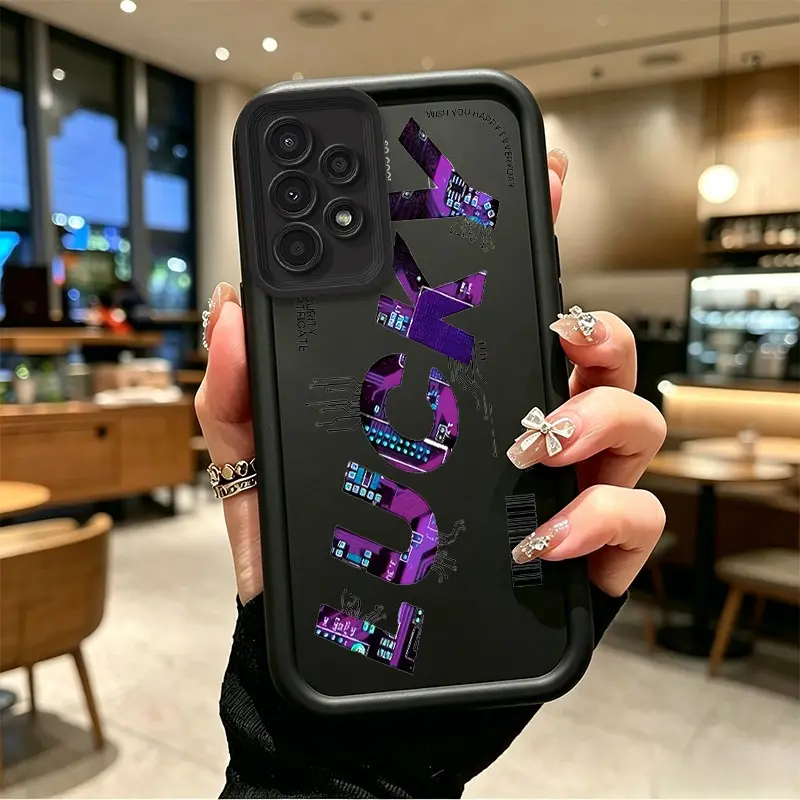 Phone case for Samsung GALAXY A13 A33 A52 A53 Enhanced Peotection Gift TPU Cyberpunk Circuit "LUCK" Phone Case soft silicone Celestial Eye Layered Phone Case BOJTMWZW