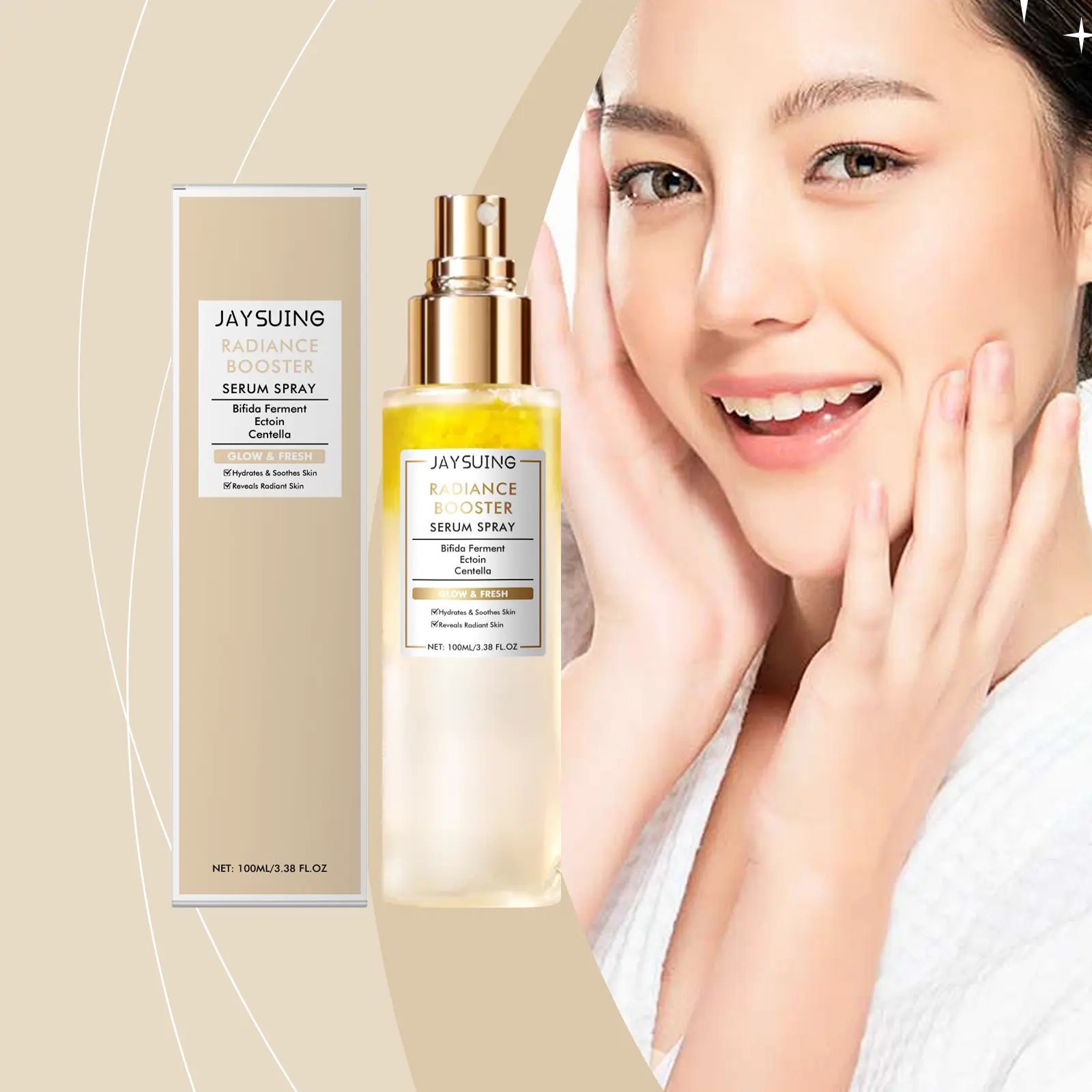 Brightening & Soothing Facial Mist with Sodium Hyaluronate, Daily Hydrating Spray Moisturizer for All Skin Types, Alcohol Free, Travel Size, Face Care Products, Daily Use, Deep Hydration