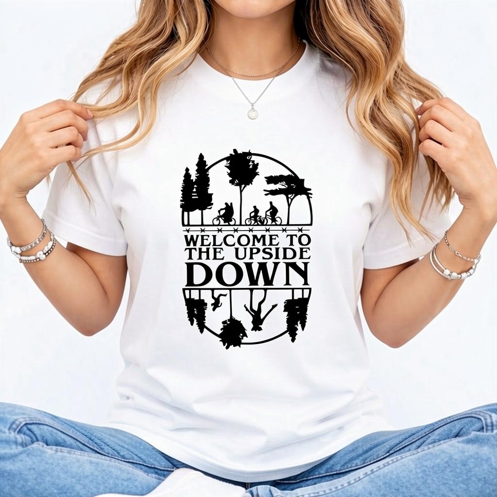Welcome to the upside down Hawkins Middle School Av Club Graphic - Ringspun Cotton, Oversized Fit, Unisex Apparel Christmas Gift