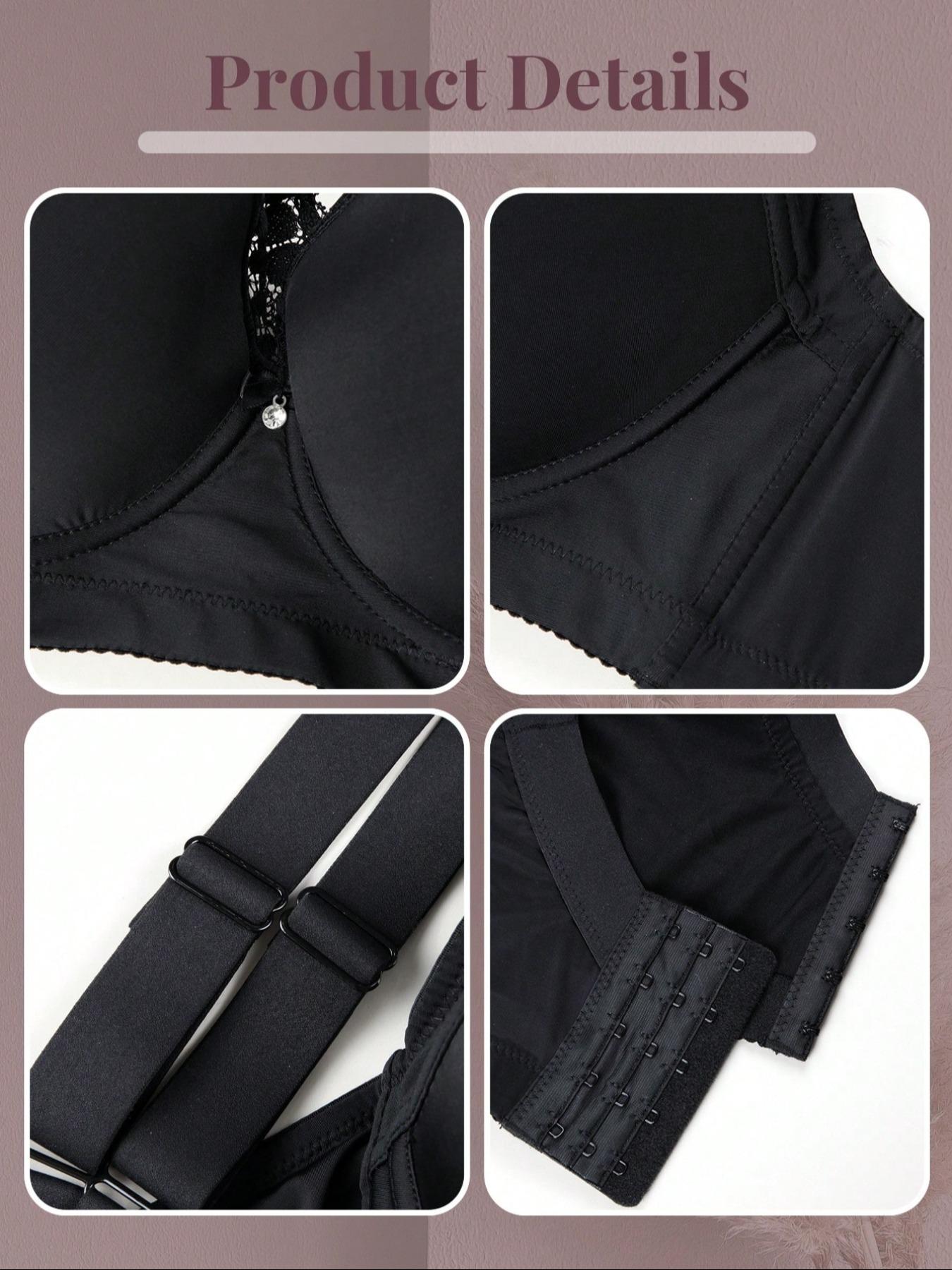 Women's Plus Size Bras Basic Casual Style Bra Supportive Medium Underwire Bra Full Coverage Bra Push Up Lingerie Anti Sagging Bra Comfort Smooth and Sexy Lace Bra Elegant Simple Bra Everyday Bra Halloween Lingerie Sports Bras for women