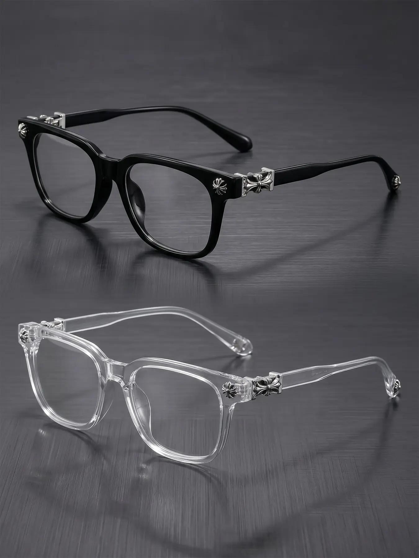2 Pairs Metal Frame Blue Light Blocking Glasses, Fashionable Classic Casual Versatile Plain Eyeglasses, Stylish Eye Protection Accessories
