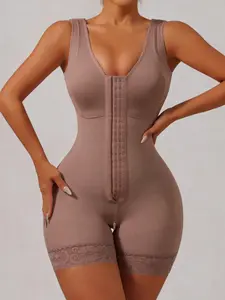 1 Count Women's Underwear Butt Lifting Tummy Control Breathable Comfort Fit Shapewear, Fajas, Colombian Shapewear, Solid Color High Compression Full Body Shaper, Zipper Crotch Design Bodysuit with Adjustable Hook, Perfect for Party & Sporta & Outgoing