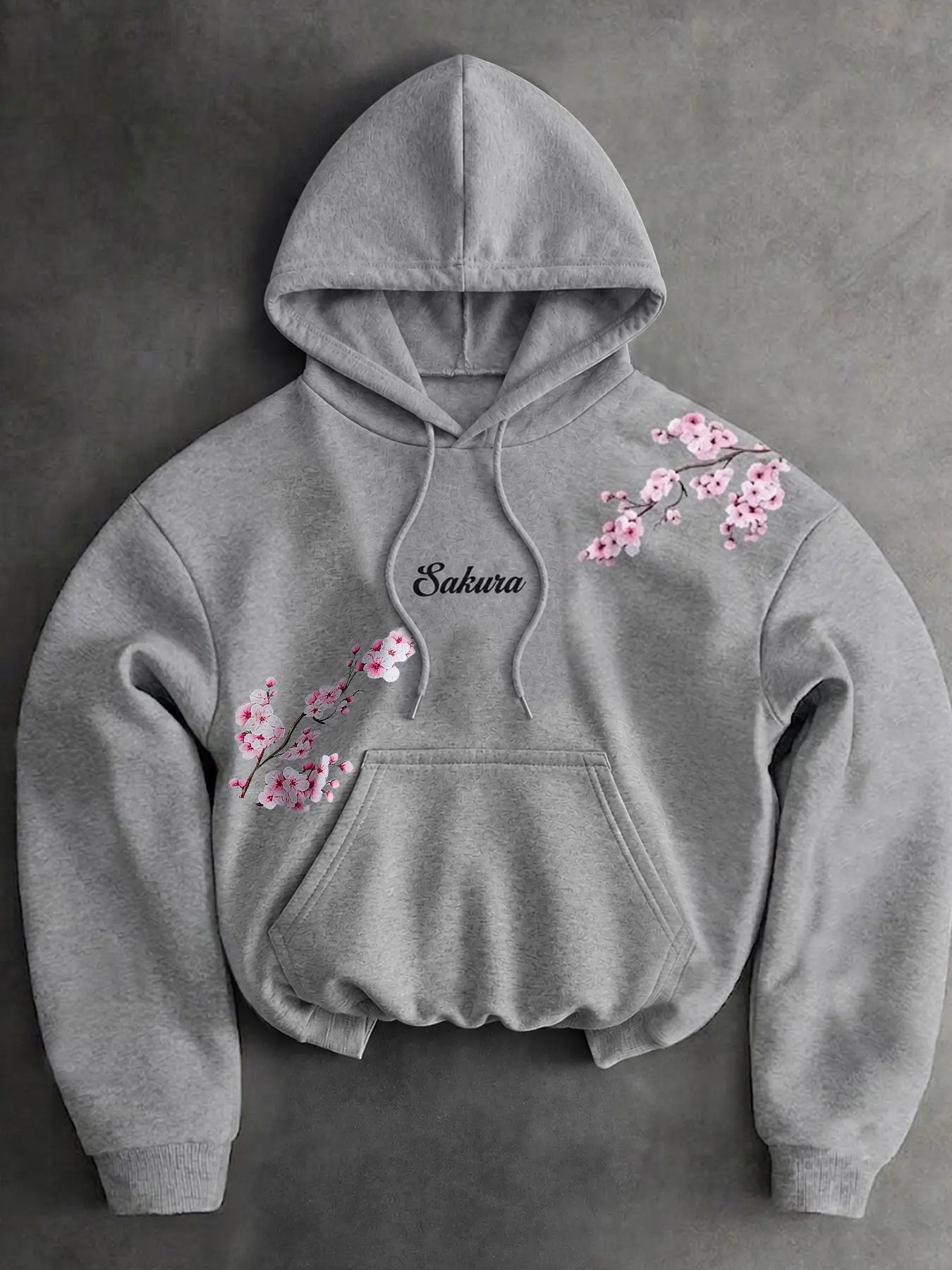 Men's Streetwear Cherry Blossom Hoodie, Fall Fashion Loose Fit Sweatshirt, Casual All over Print Jacket, Perfect for Urban Lifestyle