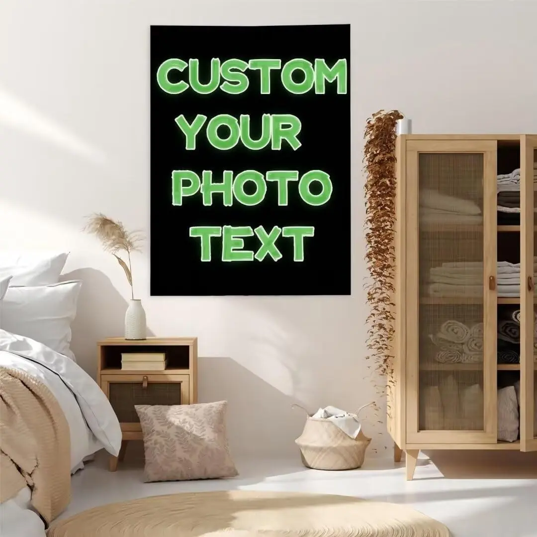 IUBEIBEI Custom Tapestry Upload Images Personalized Custom Tapestry Customized Backdrop Banner Print Any of Your Design Photo/Text/Logo customized wall bedroom aesthetic 15 X 23 inch Vertical