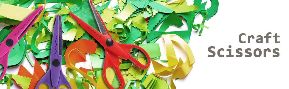 UCEC Craft Scissors - Decorative Edge, 6 Pack Extended Pattern Scissors with Different Designs, Fun for Kids, Teachers, Crafts, Scrapbooking, DIY Photos, Album