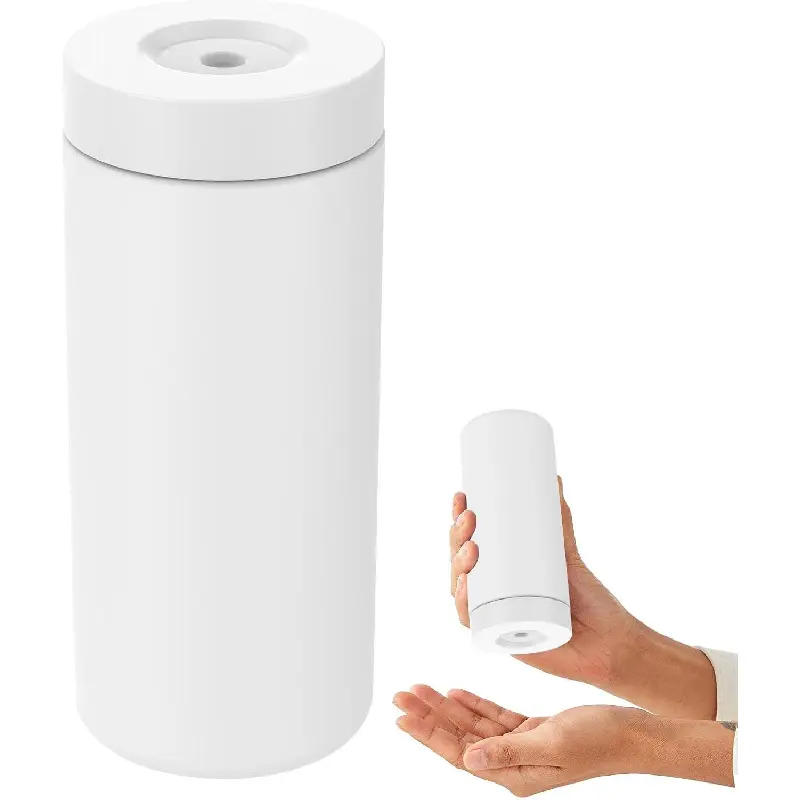 8 oz Round Silicone Multi-Function Soap Dispenser - Leaky-Free, Minimal Aesthetic Countertop Holder for Kitchen Sink, Bathroom; Refillable Squeeze Bottle for Dish Soap, Shampoo, Conditioner (White), Leaky-Free Soap Dispensers
