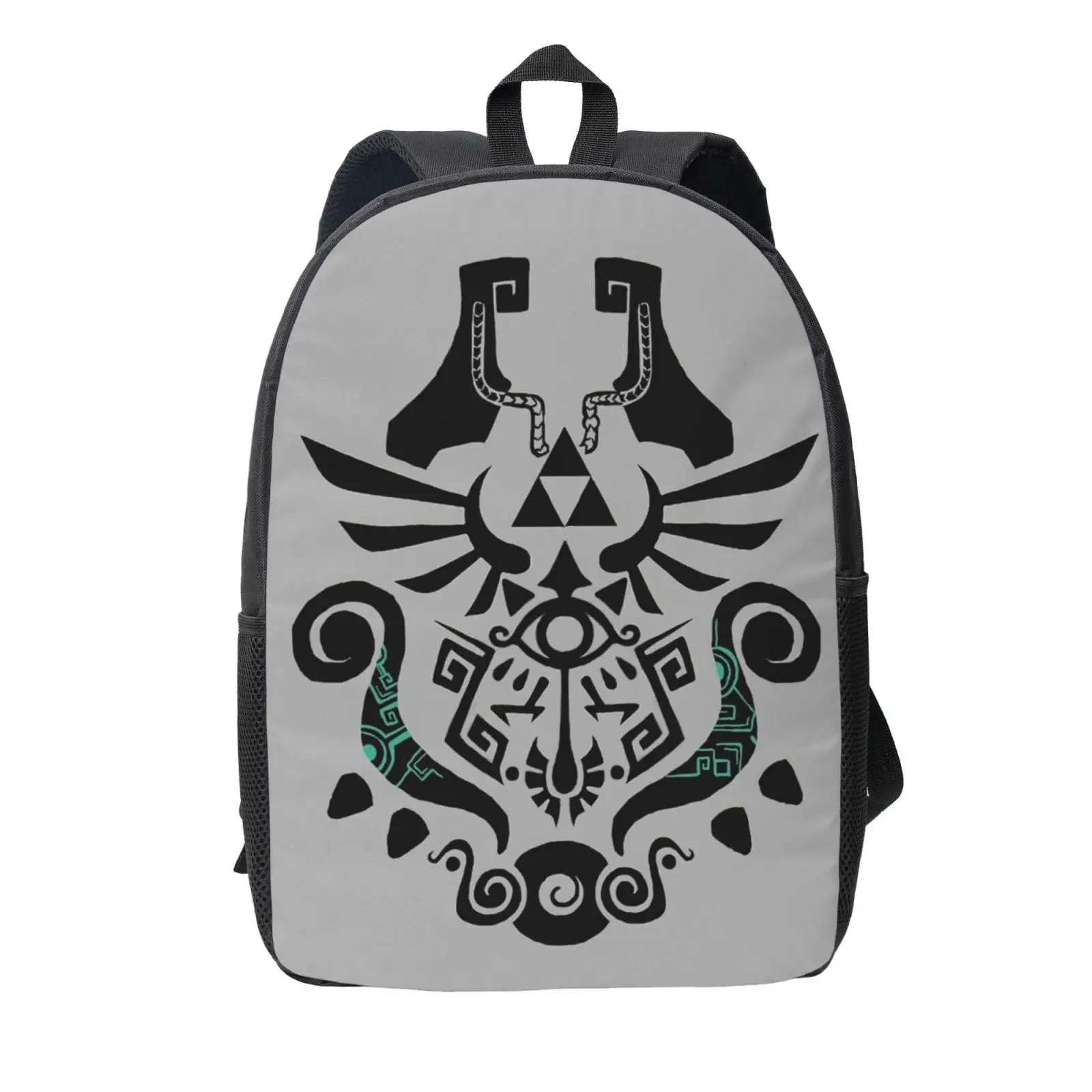 Unisex 17-in Legend of Zelda Laptop Backpack - Chic, Basic, Casual, Athletic 600D Water-Repellent Oxford Cloth Bag with Zip, Adjustable Shoulder Straps for School, Business Use