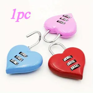 1pc heart lock password lock wedding love lock luggage password lock password lock mini backpack password lock suitcase password lock