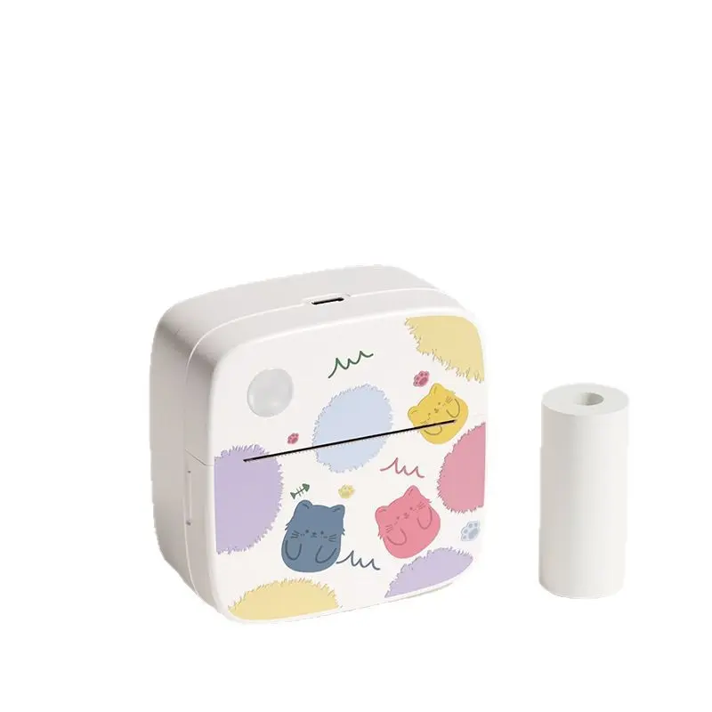 3-Colored Cat B6 Size Portable Bluetooth Inkless Printer - Printer Portable, Printing Stickers, Pocket Photo & Label Maker for Journal, Home Organization