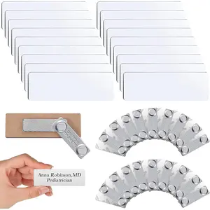 Unisex Magnetic Name Badge Sets (18 Packs) - Printable Blank DIY Holders with Neodymium Magnets, Adhesive Backings & Pins for Jacket Lapels, Shirts