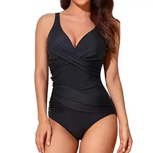 2026 European Style Women Retro Ruffle One Piece Swimsuit Slim Fit Push Up High Cut Bathing Suit Sexy Beachwear Swimwear