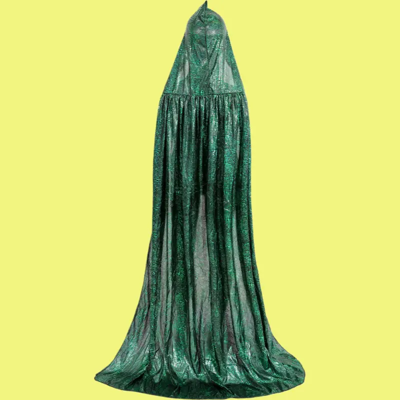 Halloween Costume Adult Kids Family Performance Sequin Cape Hooded Witch Grim Reaper Cloak With Glitter Fabric And Matching Hood For Parties