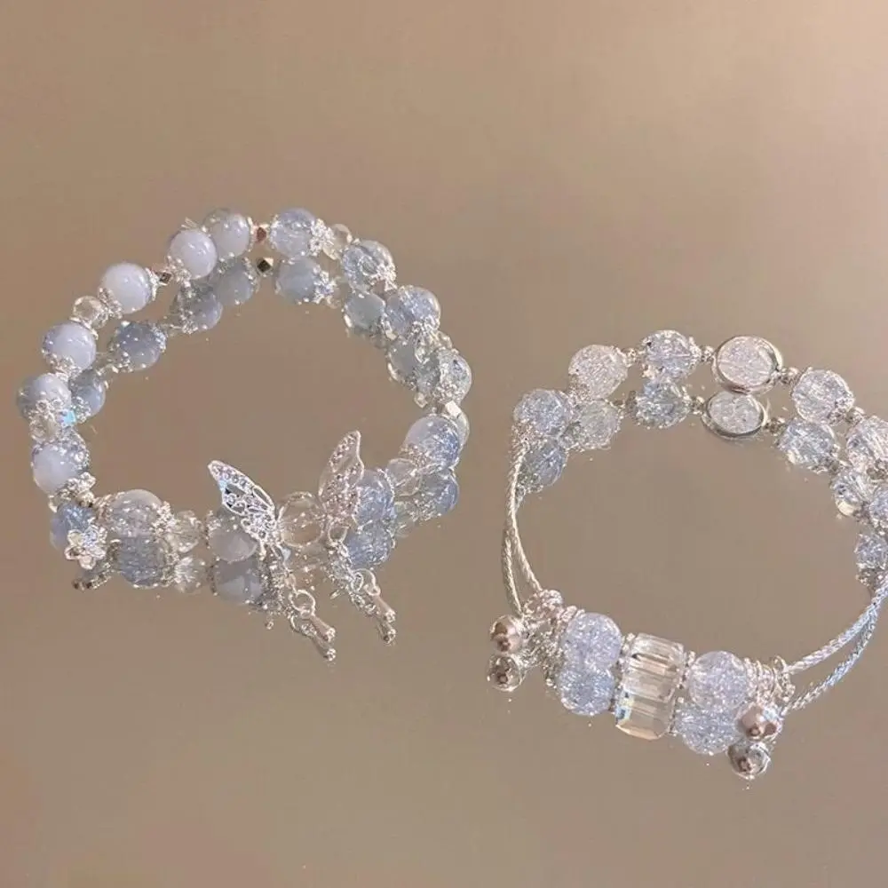 Dreamy Fairy Style Butterfly Beaded Bracelets, Delicate Aesthetic Stackable Wrist Jewelry, Cute Matching Friendship Bracelet Sets Available For  Group Besties Daily Styling, School, Casual, Friendship Bracelets, Beads