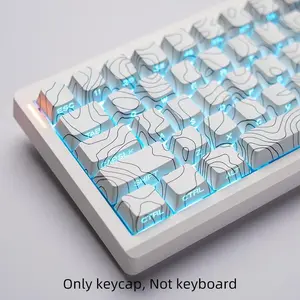 DIY Cherry Blossom Keycaps, Pbt Game Accessories, Semi-Transparent Characters, Heat Transfer Process, Compatible with 6.25u Keyboards, Rgb Lighting