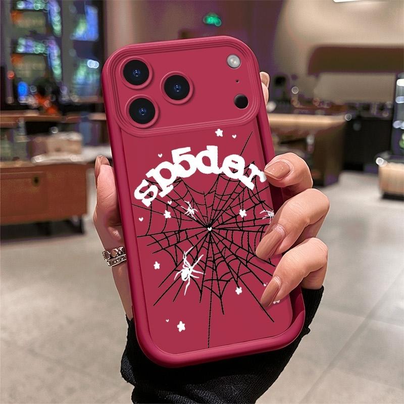 Edgy Dark Spider Web Phone Case for iPhone X 11 12 13 14 15 16 17 Pro Max/Plus/Air  - Ultra-Thin Heavy-Duty Shockproof Liquid Silicone Protective Cover| Unique Gift for Men