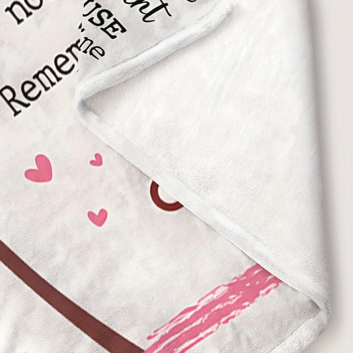 Cherished Embrace, Cozy Flannel Throw Blanket with Inspirational Quotes from Mom to Daughter - Soft, Warm, and Allergy-Friendly for Bedroom, Living Room, Office, or Travel-280GSM