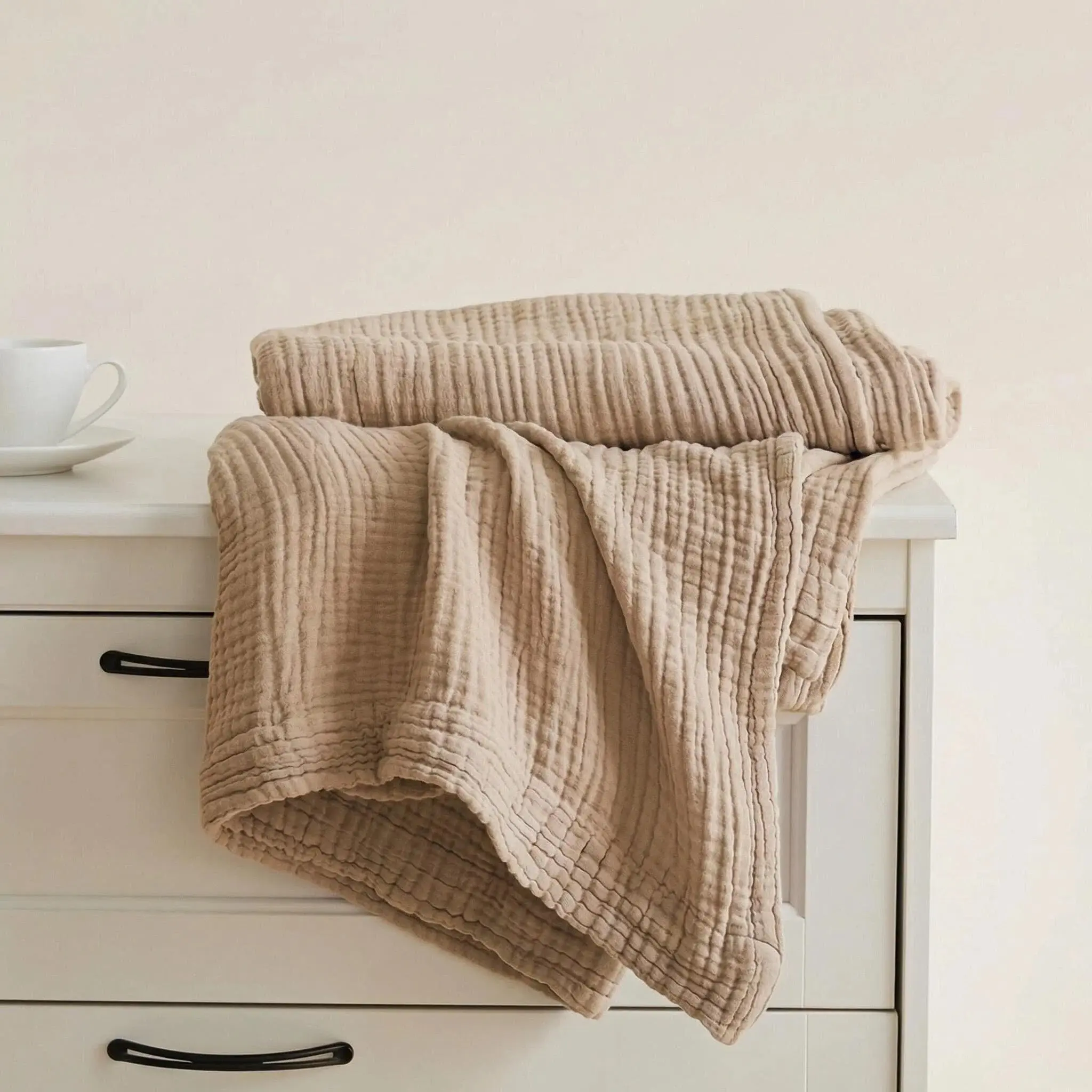 Six-Layer Muslin Blanket 152x200cm, Ultra-Soft Breathable Absorbent Washable Multi-Purpose, Soft Woven Blanket, Air Conditioning Room Cover, Sofa Throw, Nap Mat, Multifunctional Blanket