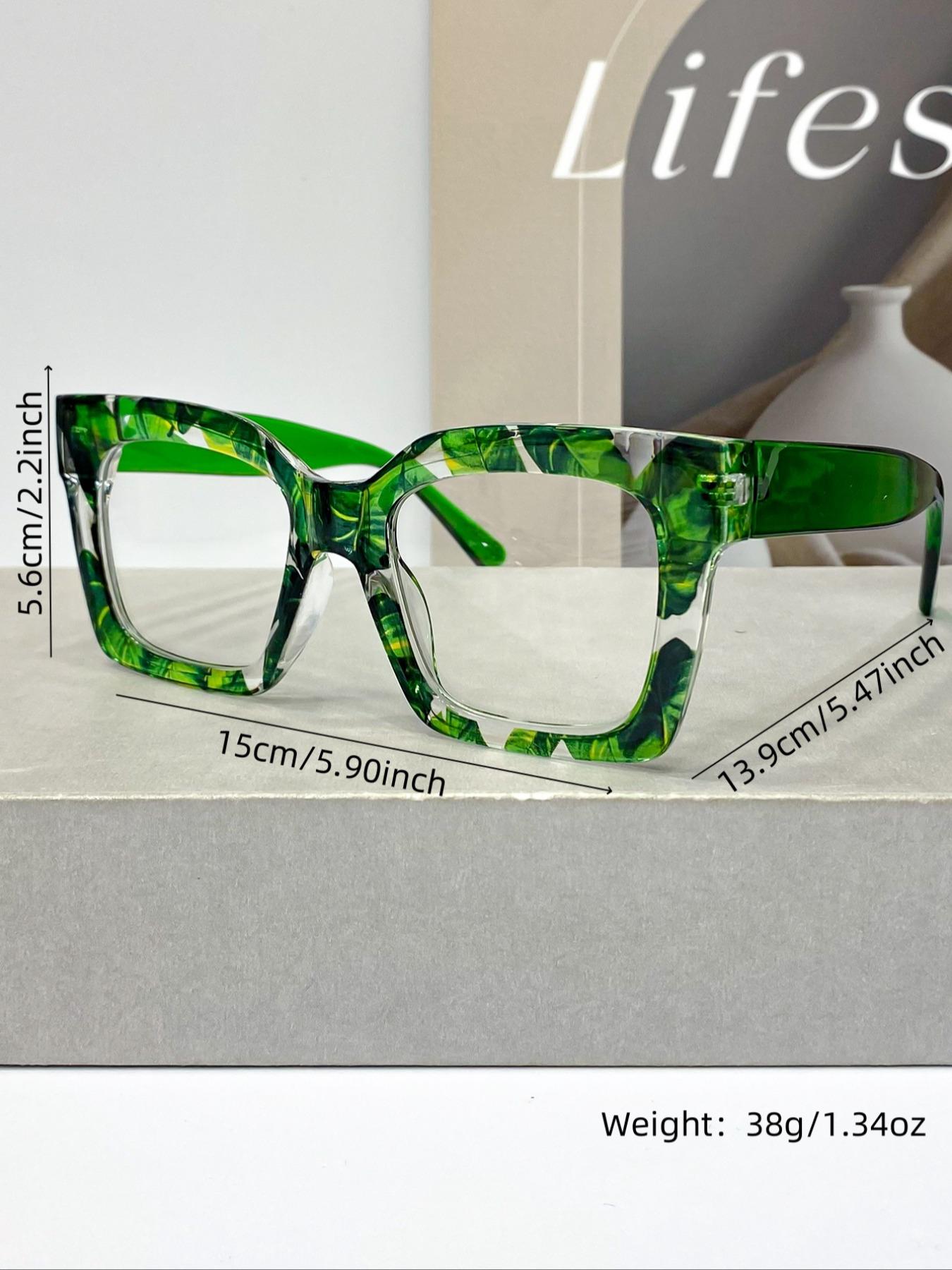 New Classic Bohemian Large Frame Square Fashion Mirror, High-Quality Multi-Color Trendy Street Style Square Frames Glasses for Men & Women Daily Wear Stylish Trendy Eyewear