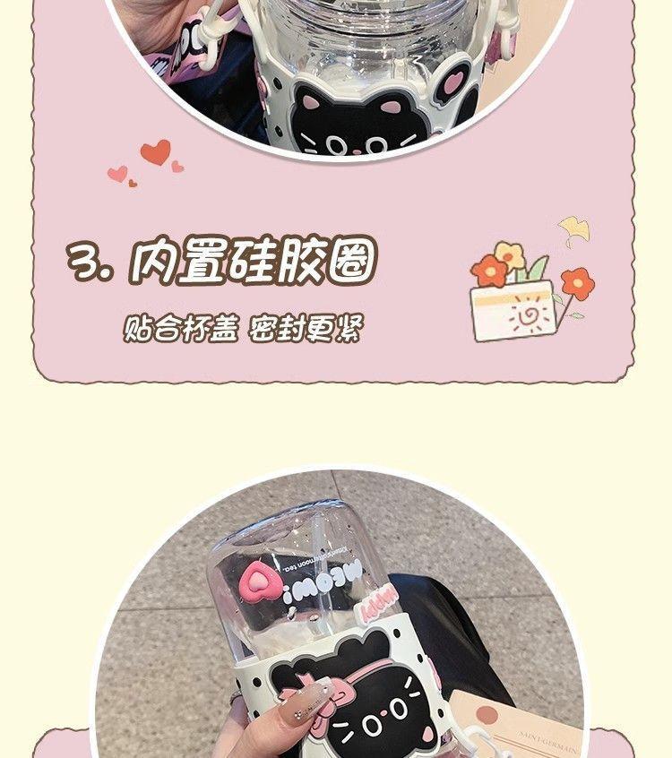 Cartoon Kawaii Kids Capybara Water Bottle With Straps and Straws One Cup for School and Festivals for Children Back To School