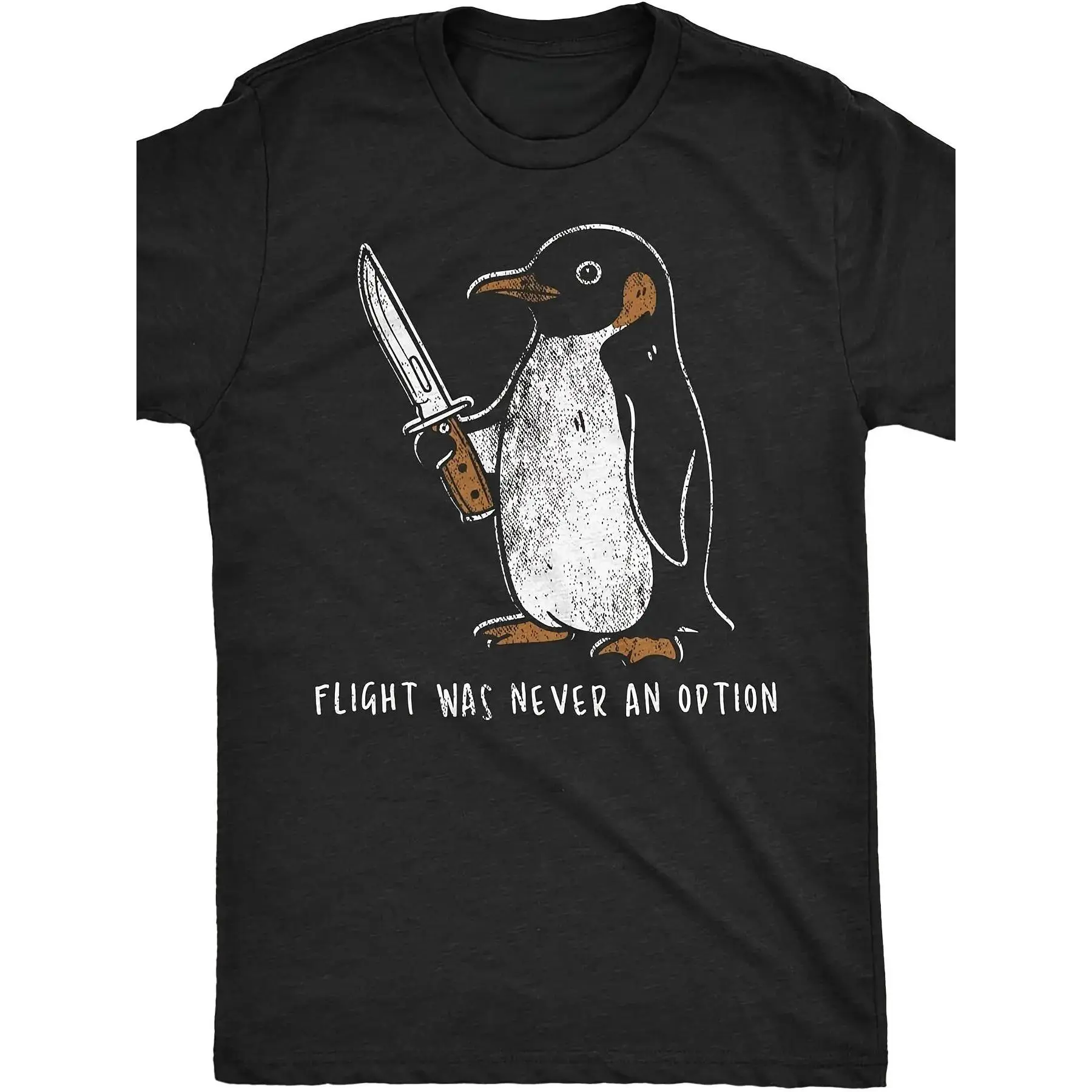 Men's Classic Sarcastic Penguin Graphic T-Shirt - Short Sleeve, Relaxed Fit, Breathable Soft Menswear, Layer-Friendly, Spring Fall Summer Essential, Unique Humorous Gift for Men's Birthday/Holiday, Comfy