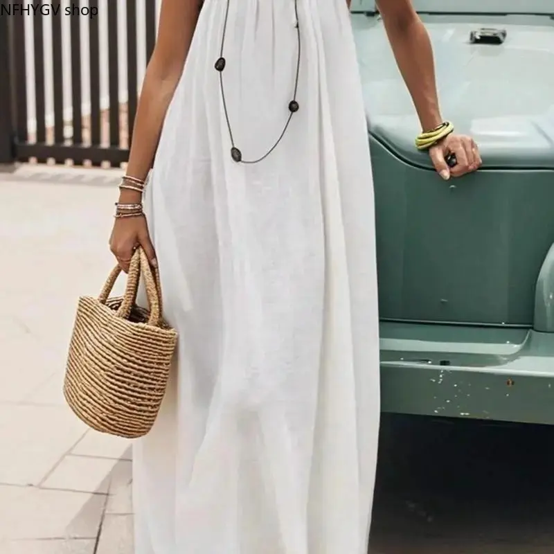Burgundy Backless Spaghetti Strap Sleeveless Lounge Dress, Loose Relaxed Silhouette Crafted With Skin-Friendly Cozy Fabric, Breathable Nightwear Perfect For Nighttime Bedroom Rest, Lazy Indoor Afternoons And Everyday At-Home Comfort Wear