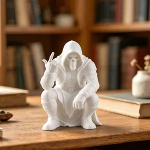 Cool Rock Skull Desk Ornament, 3D Printed Dark Style, Three Colors Available, Unique Gift for Boys, Bookshelf Decor