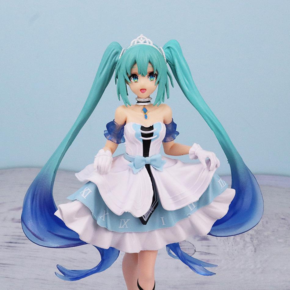 20cm Desktop Cute Hatsune Miku Kwaii Style Anime Figure Toys PVC Model Collector Doll