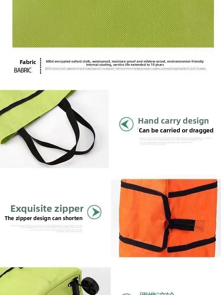 Portable Shopping Cart Foldable Grocery Trolley Lightweight with Wheels for Home Delivery Handcart Small Trailer Ideal for Shopping Tasks