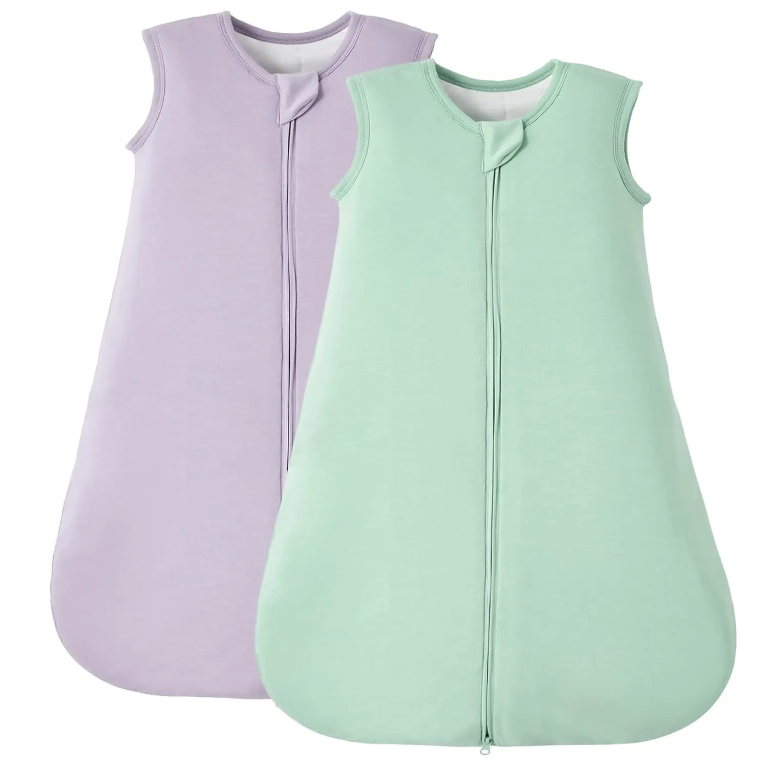 2 Pack Buttery Soft Bamboo Rayon Baby Sleep Sack 6-18 Months 1.0 TOG, Premium Baby Sleeping Bag with 2-Way Zipper for Babies(Gift)