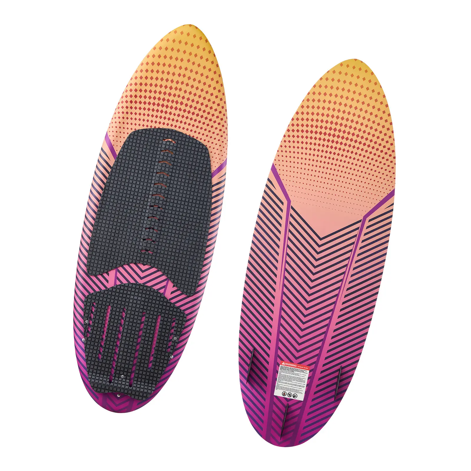 63-Inch Wakesurf Board, Wake Surfing Board with EPS Foam Core, EVA Non-Slip Pad & 3 Tail Fins, UV-Resistant Wakesurfing Boards for Adults Up to 250 lbs