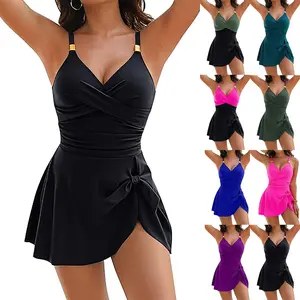 2026 new swimsuit European and American belly cover and thin one-piece swimsuit female Amazon spot European and American