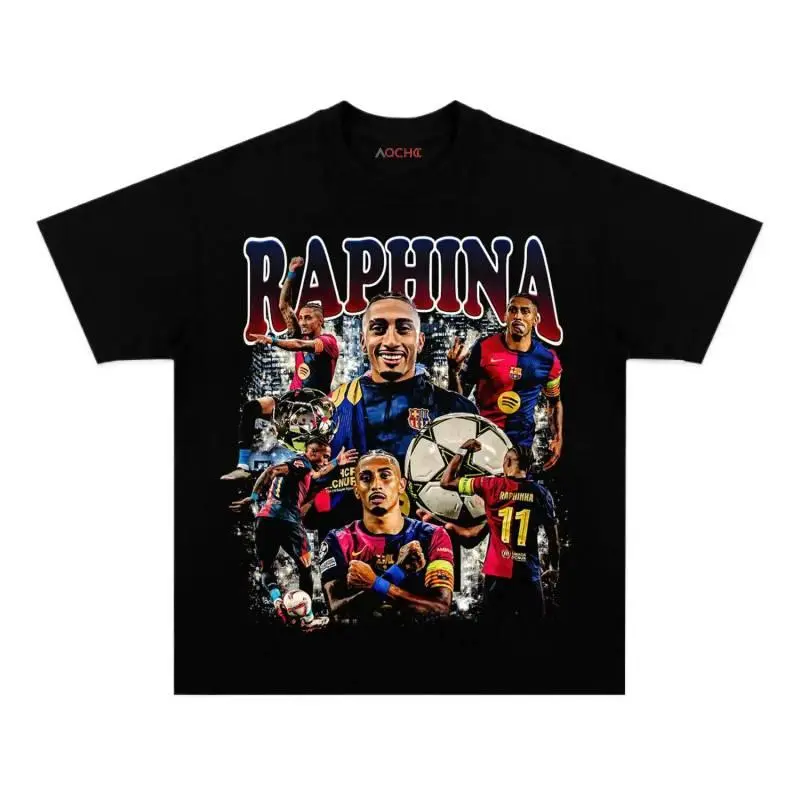 [⚽🔥100% cotton]Raphinha 4.29 V2 Graphic Tee⚽| Unisex Soccer Shirt, 100% Premium Cotton, Vintage Football Graphic Top, Retro Streetwear Style, Brazil Star Player Fan Apparel, Oversized Short Sleeve T-Shirt, Gift for Soccer Fans, Men & Women
