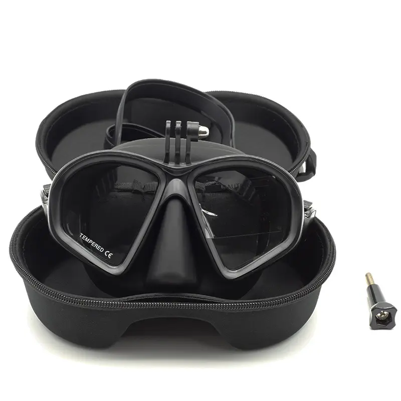 Professional Snorkeling & Diving Mask, Anti-Fog Tempered Glass Swim Goggles with Adjustable Strap & Optional Camera Mount, for Men and Women